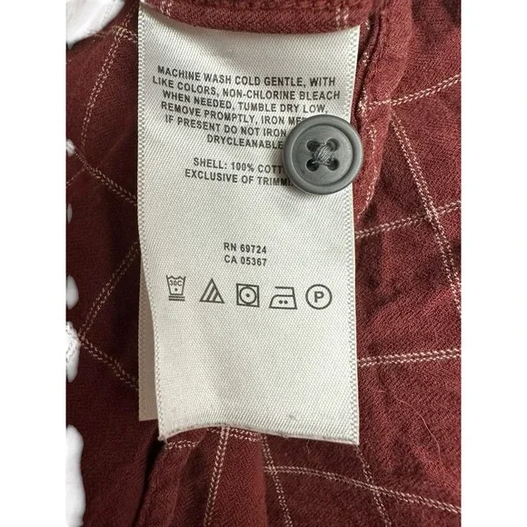 Columbia Maroon Plaid Long Sleeve Button Shirt, 2XT - Picture 8 of 9